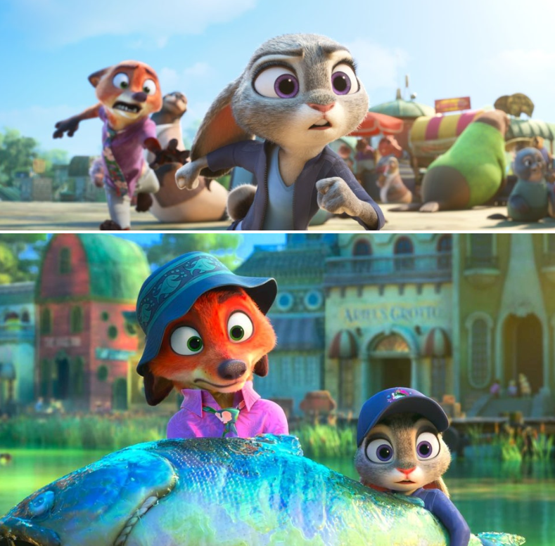 애니메이션 '주토피아' 속 닉과 주디의 다채로운 수사 여정을 담고 있습니다.