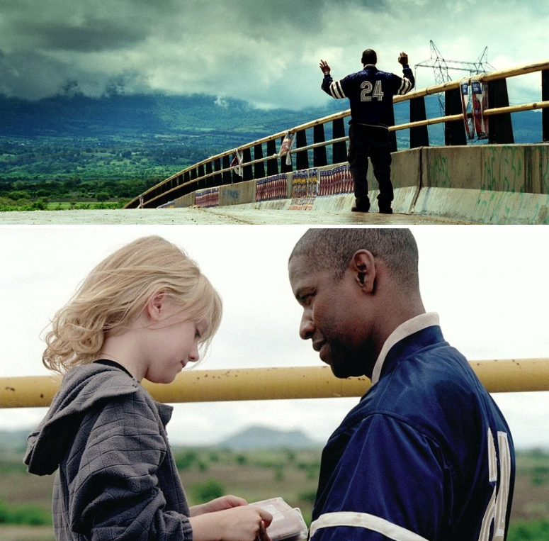 영화 **'맨 온 파이어'**의 감동적인 재회와 비극적인 이별의 순간을 담고 있습니다.